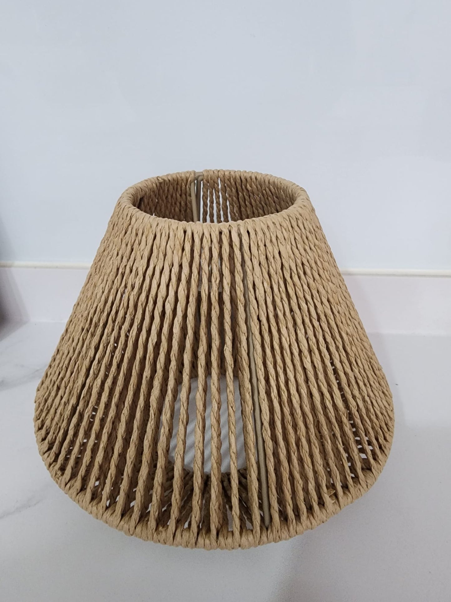 Rattan Woven Lamp Shade-- Geometric Hanging Light Cover | Rustic Home Decor