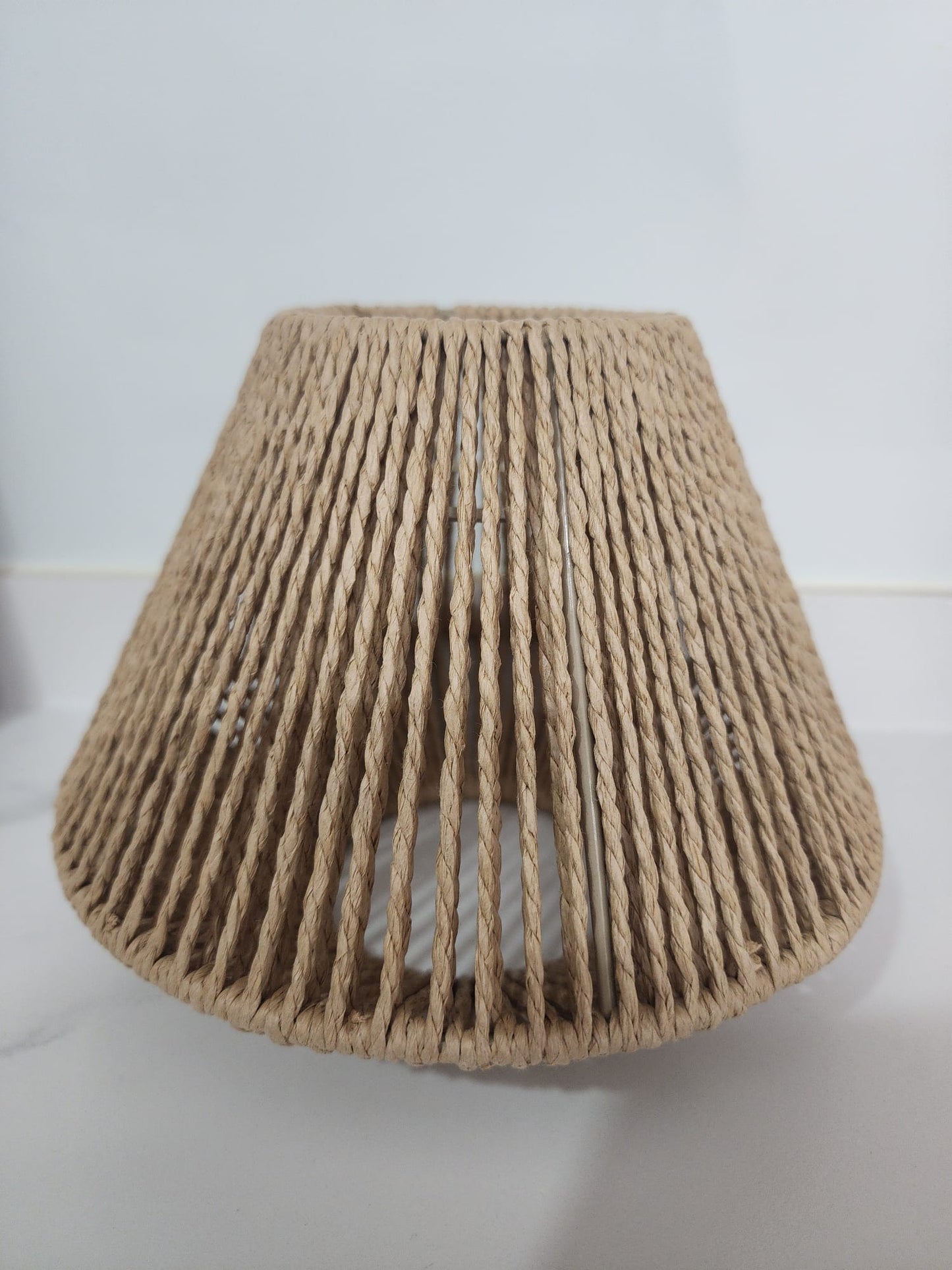 Rattan Woven Lamp Shade-- Geometric Hanging Light Cover | Rustic Home Decor