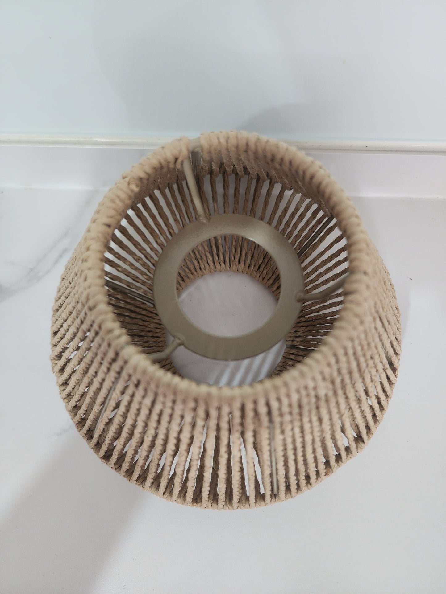 Rattan Woven Lamp Shade-- Geometric Hanging Light Cover | Rustic Home Decor