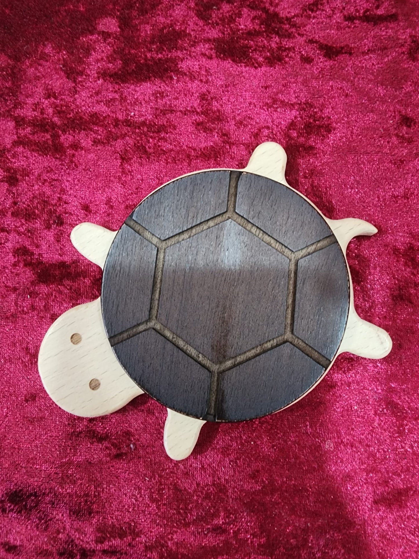 Black Walnut Wooden Turtle Coaster Set of 2 Pcs