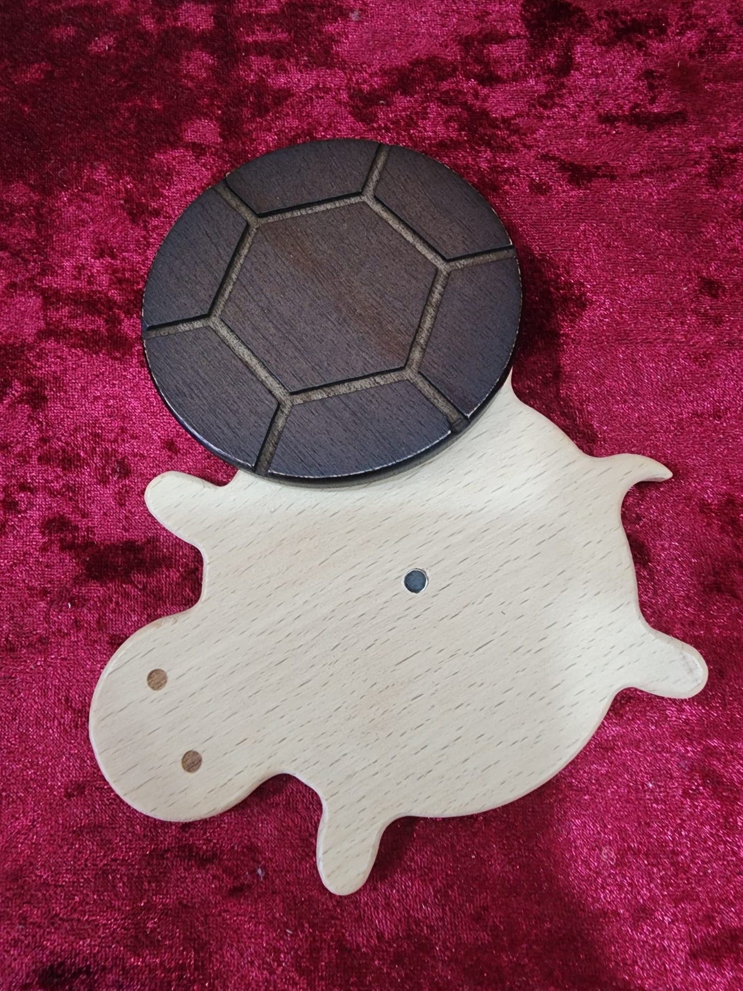 Black Walnut Wooden Turtle Coaster Set of 2 Pcs