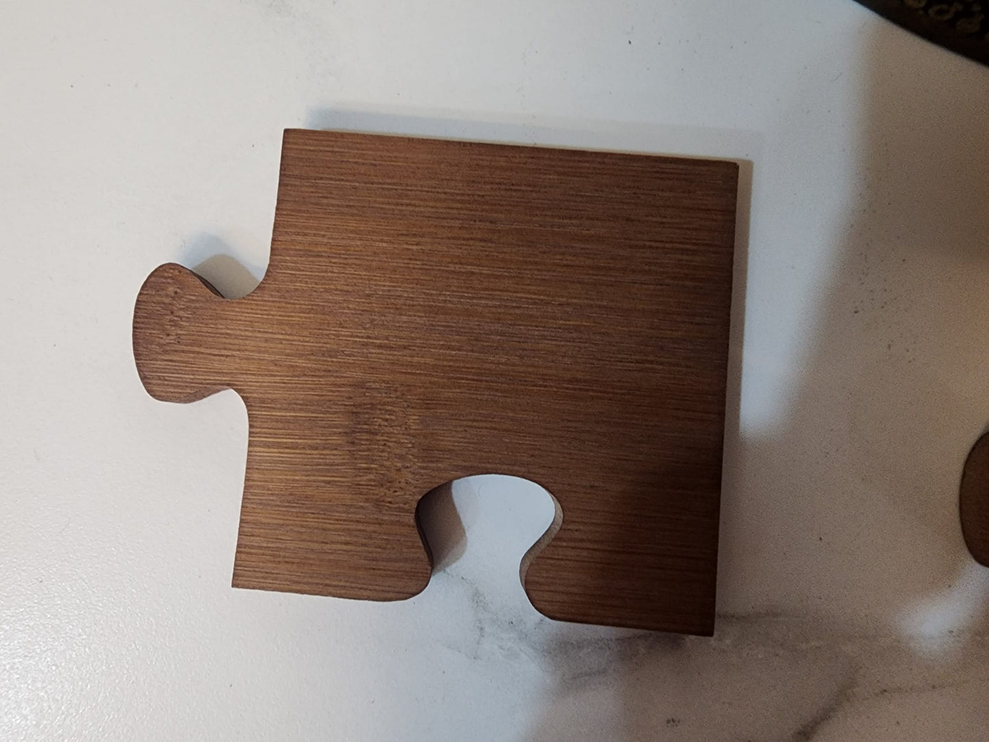 4pcs Wooden Coaster-Retro Building Block Style – Walnut Color