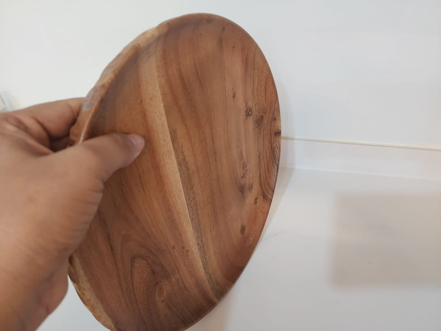 FEAWS “Prithvi” Series Carved Edge Acacia Wood Tray/Plate