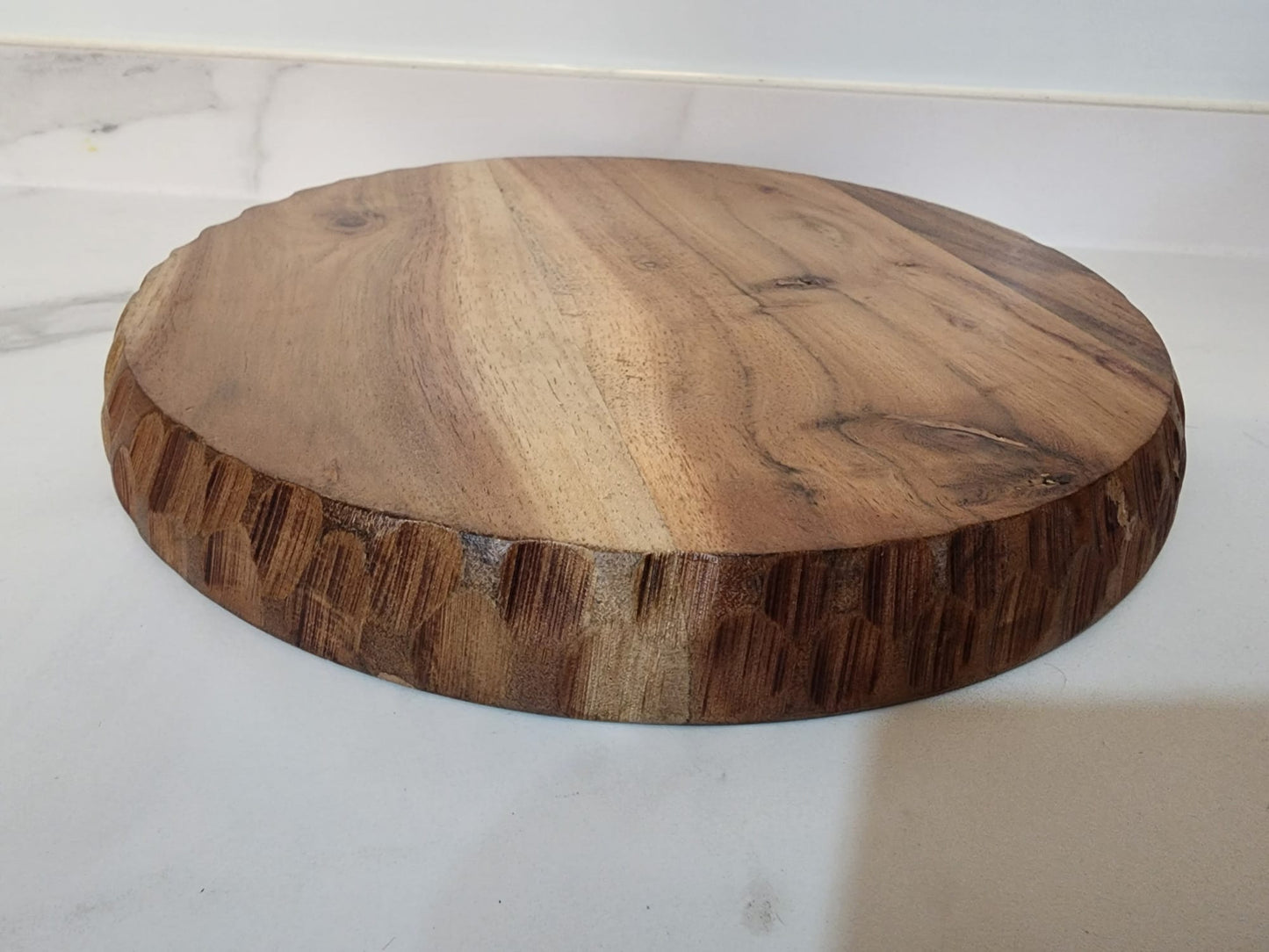 FEAWS “Prithvi” Series Carved Edge Acacia Wood Tray/Plate