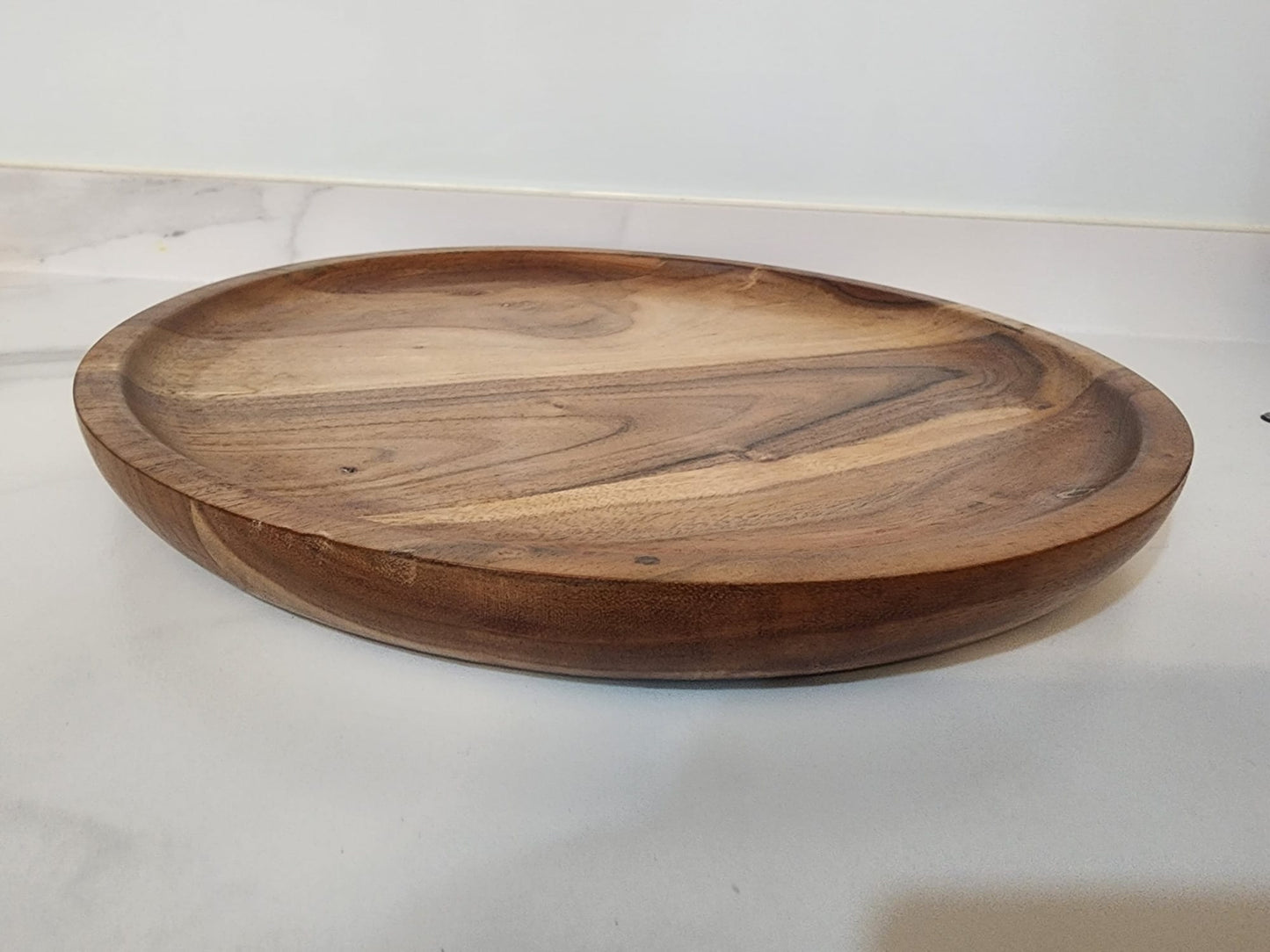 FEAWS “Prithvi” Series Large Natural Grain Acacia Wood Plates/Trays