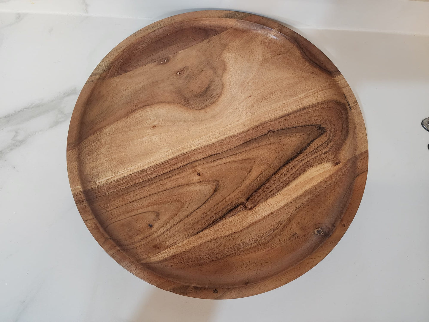 FEAWS “Prithvi” Series Large Natural Grain Acacia Wood Plates/Trays