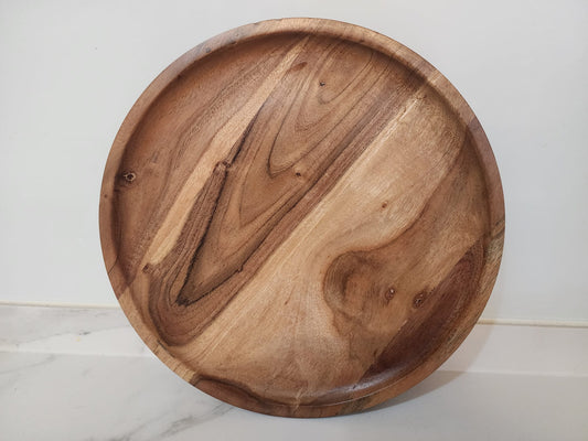 FEAWS “Prithvi” Series Large Natural Grain Acacia Wood Plates/Trays