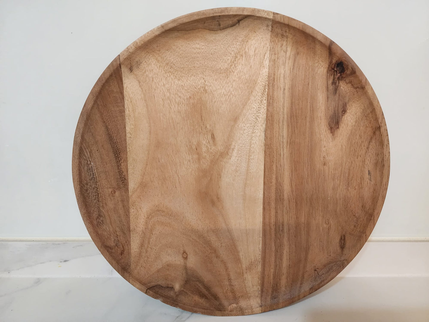 FEAWS “Prithvi” Series Large Natural Grain Acacia Wood Plates/Trays