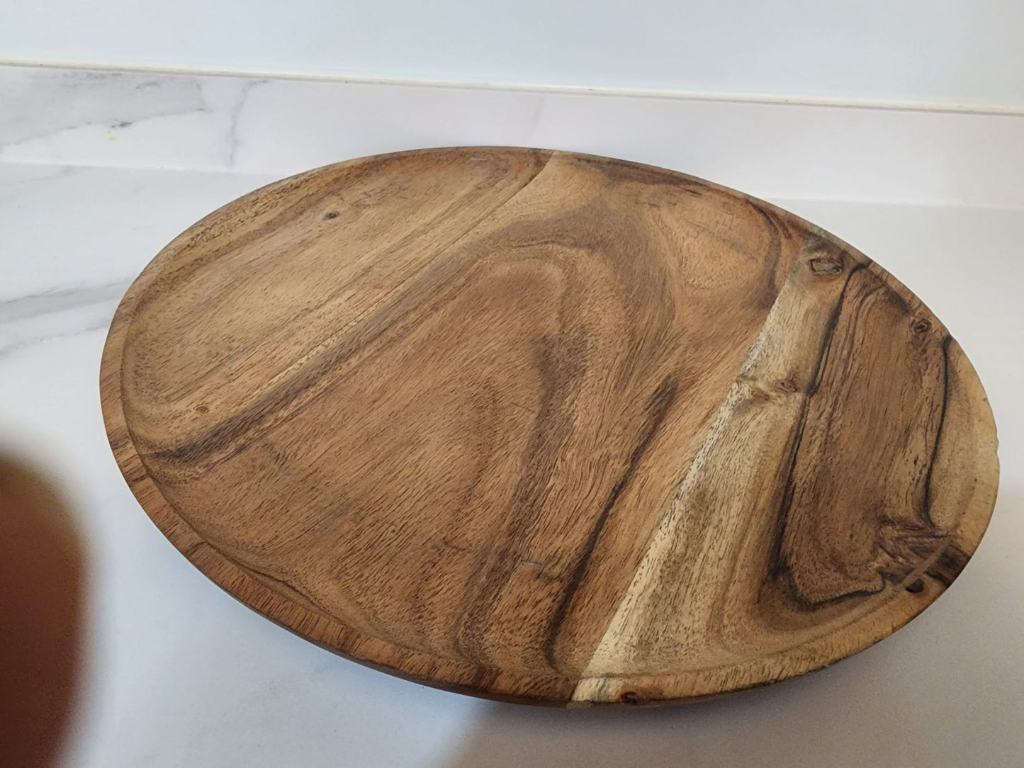 FEAWS “Prithvi” Series Large Natural Grain Acacia Wood Plates/Trays