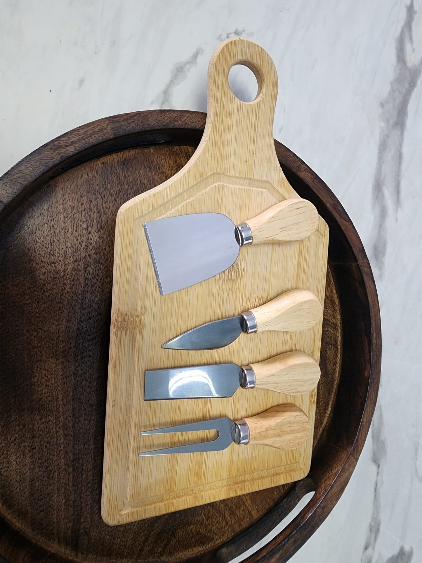 Chopping/serving Board with 4PCS Cheese Knife Set