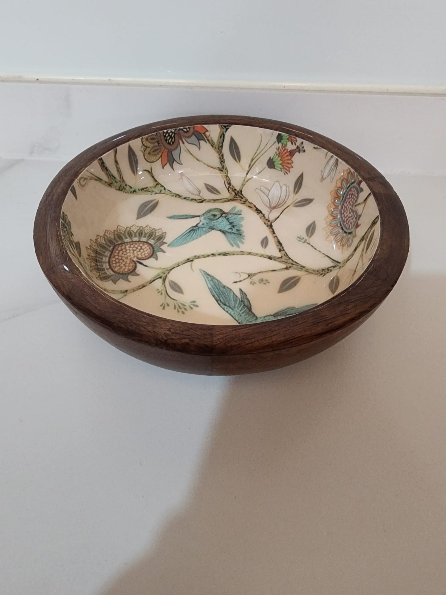 Botanical Bowl with Delicate Birds