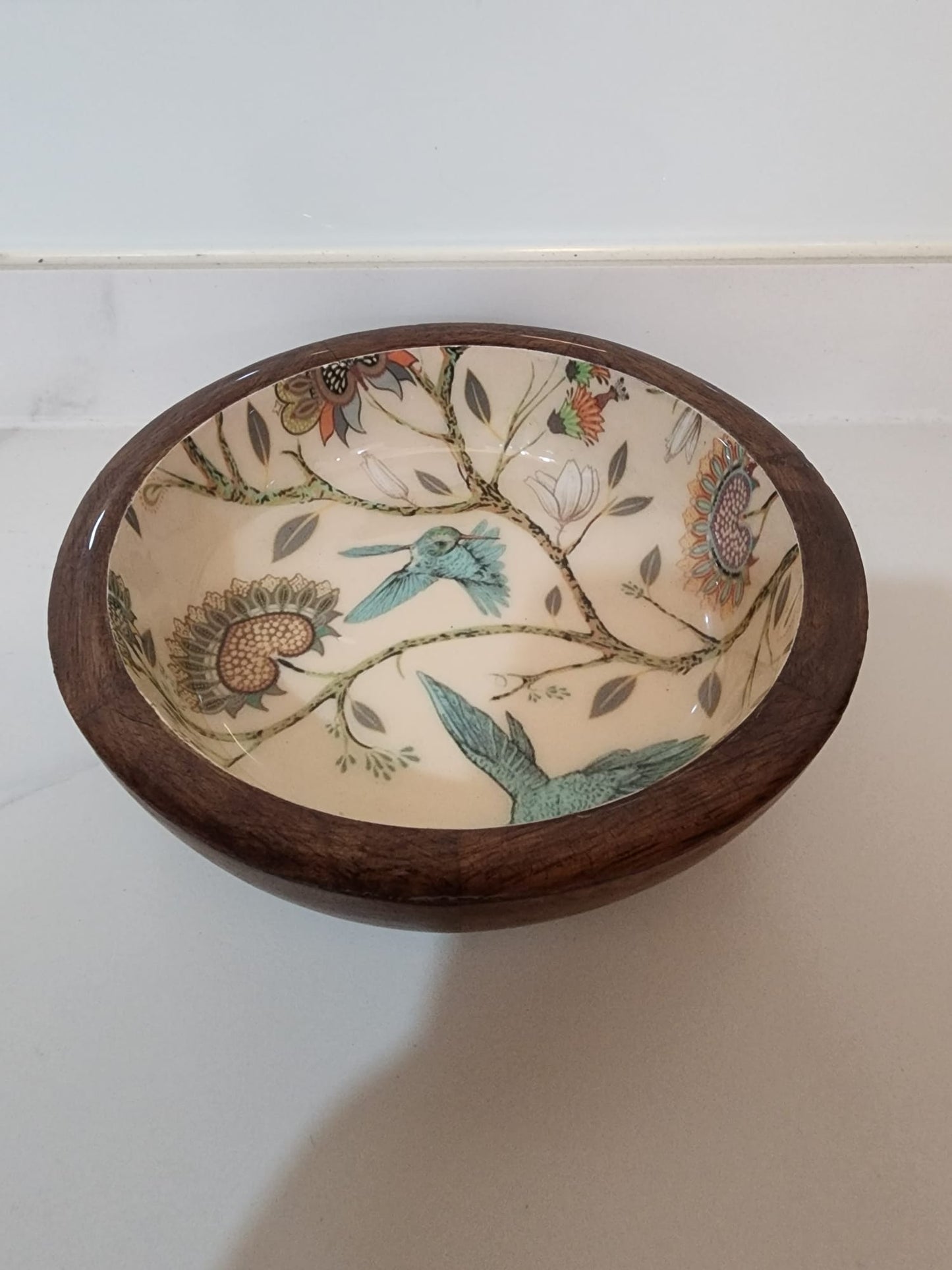Botanical Bowl with Delicate Birds