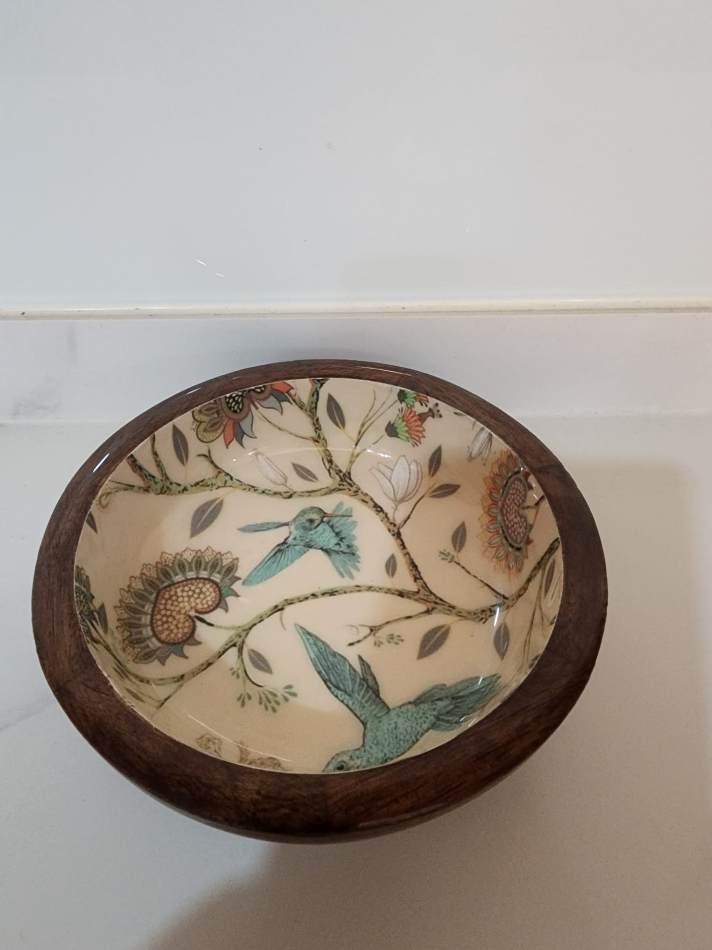Botanical Bowl with Delicate Birds