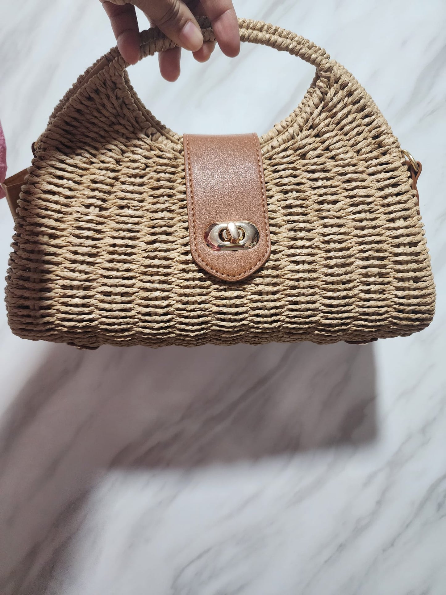 Handwoven Brown Shade Clutch – Boho Chic Multipurpose Bag