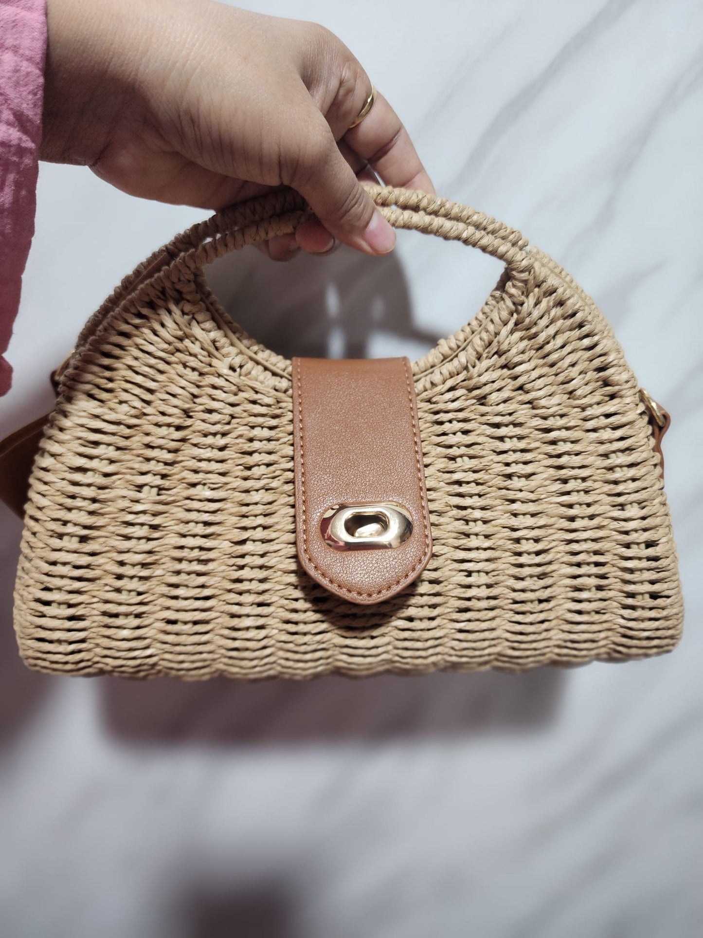 Handwoven Brown Shade Clutch – Boho Chic Multipurpose Bag