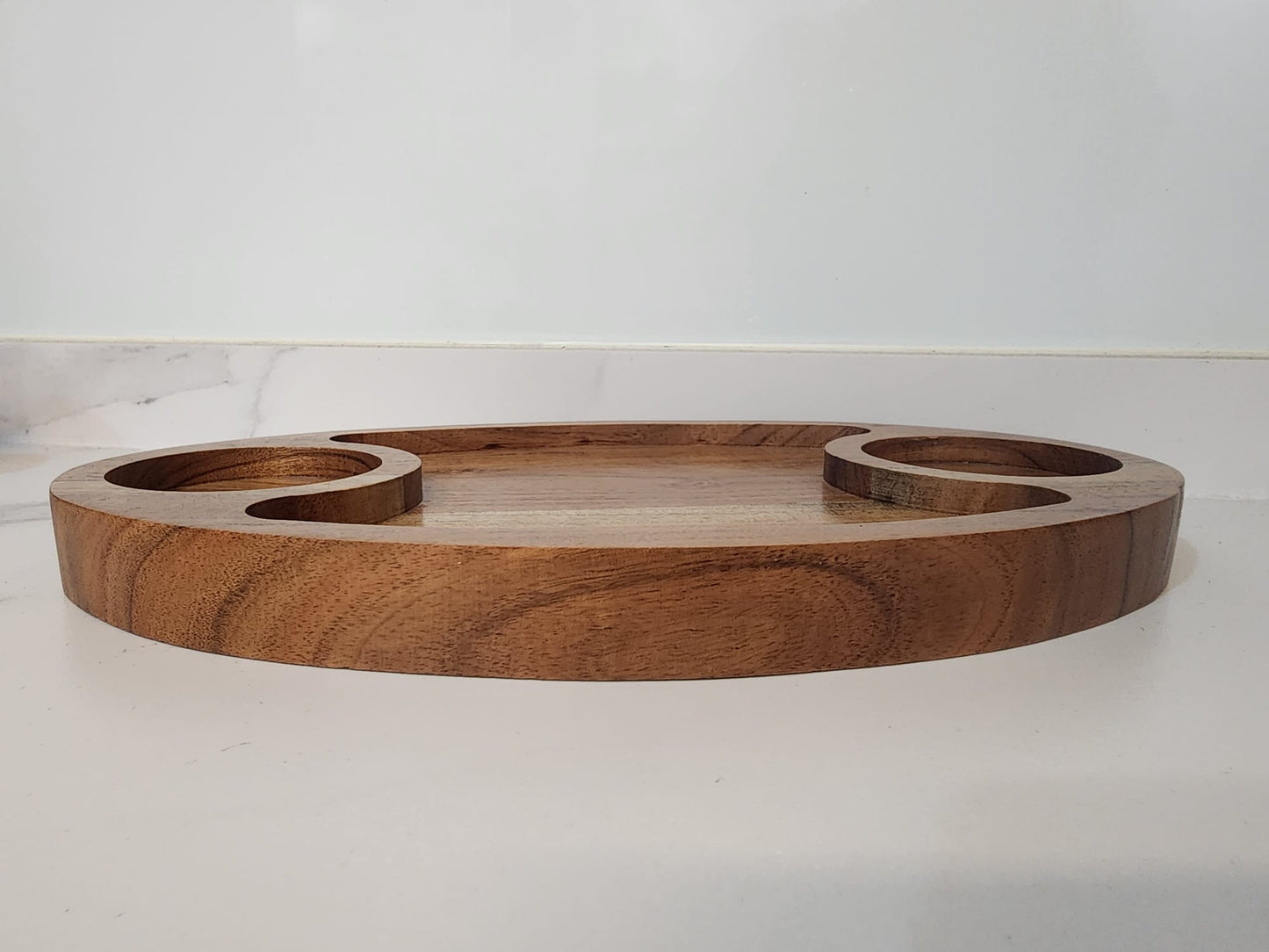 FEAWS Acacia Wood Dip & Chip Serving Tray