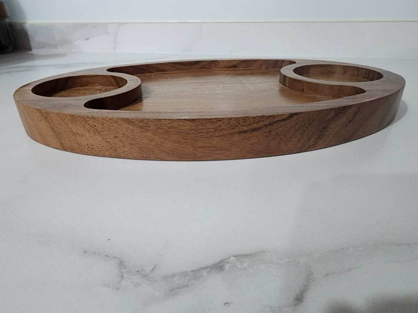 FEAWS Acacia Wood Dip & Chip Serving Tray