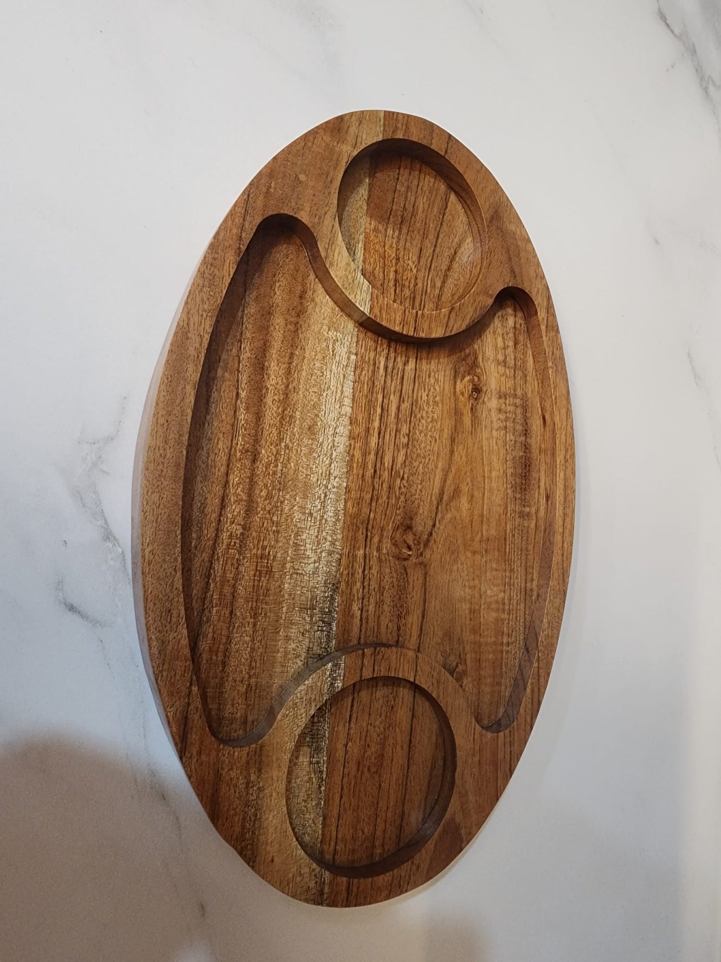 FEAWS Acacia Wood Dip & Chip Serving Tray