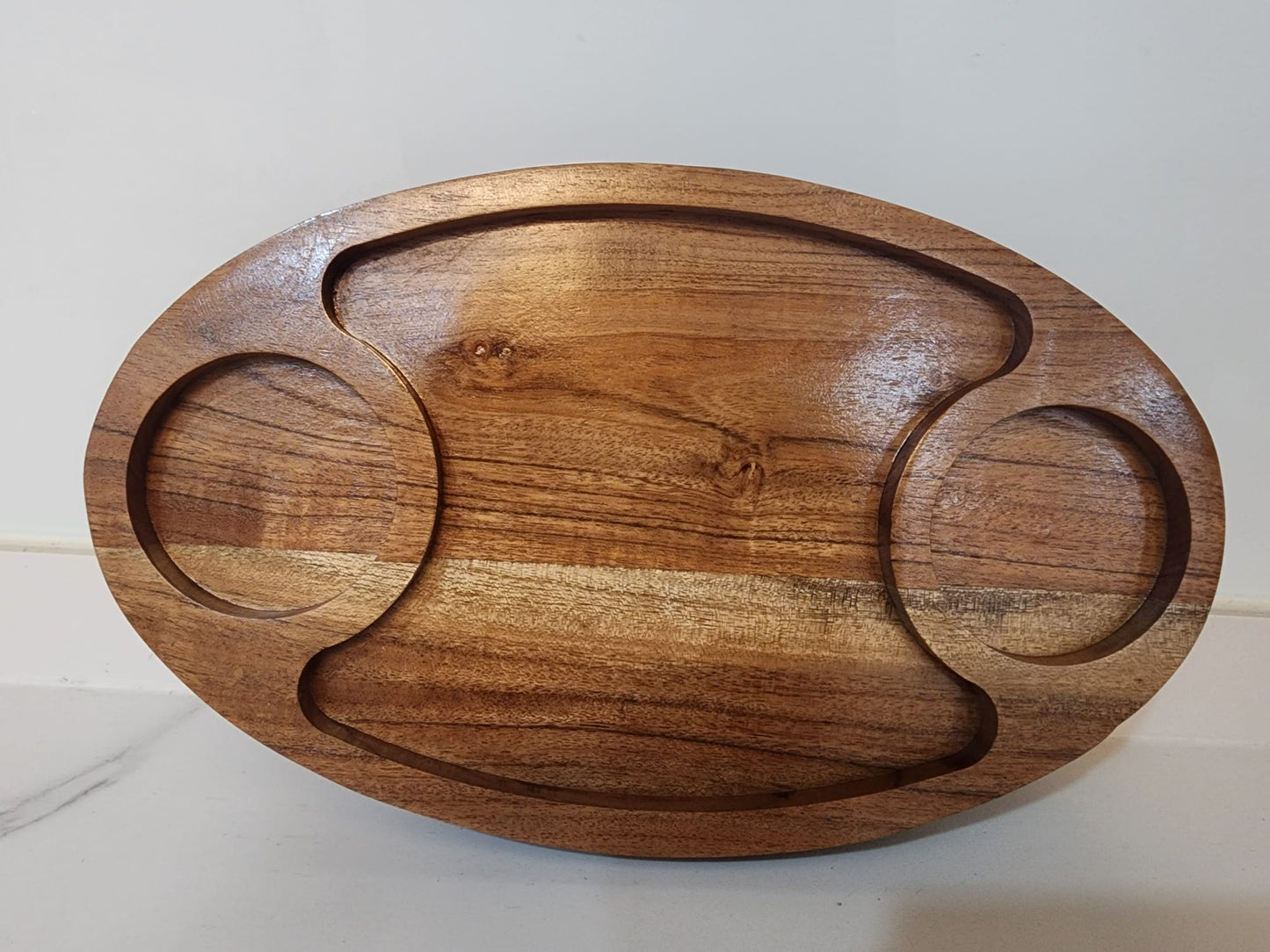 FEAWS Acacia Wood Dip & Chip Serving Tray