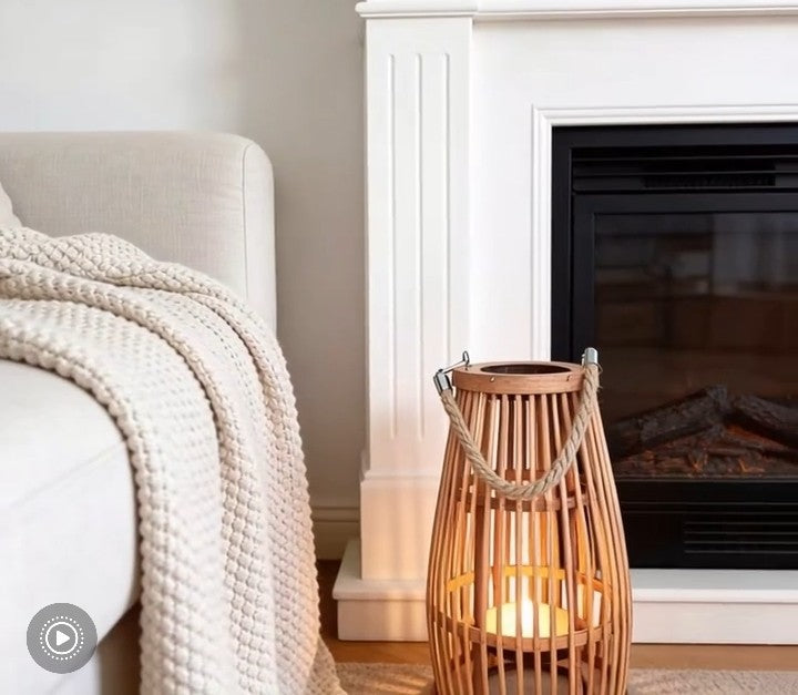 Wabi-Sabi Bamboo Woven Lantern – Floor & Hanging Décor