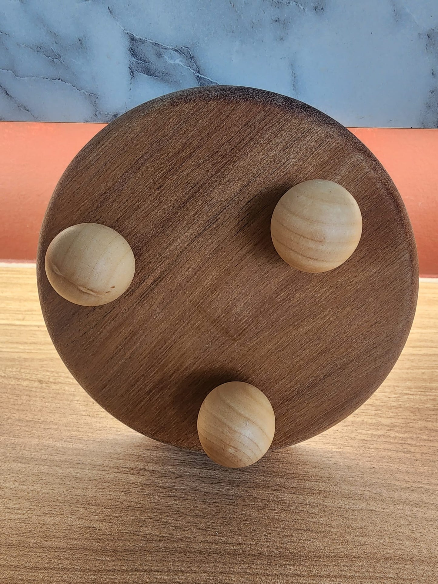 Wooden Tray with Ball Feet - Decorative