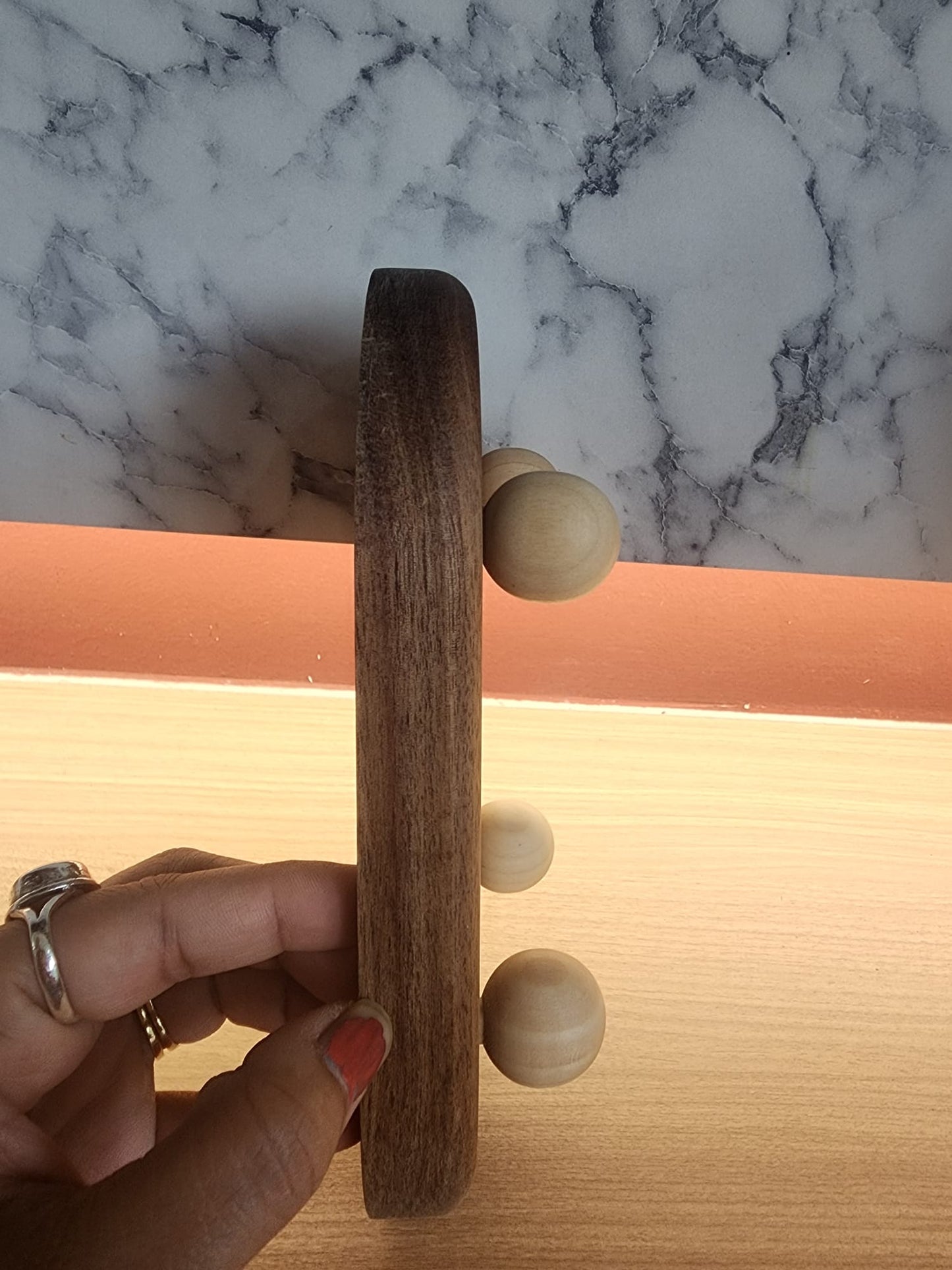 Wooden Tray with Ball Feet - Decorative