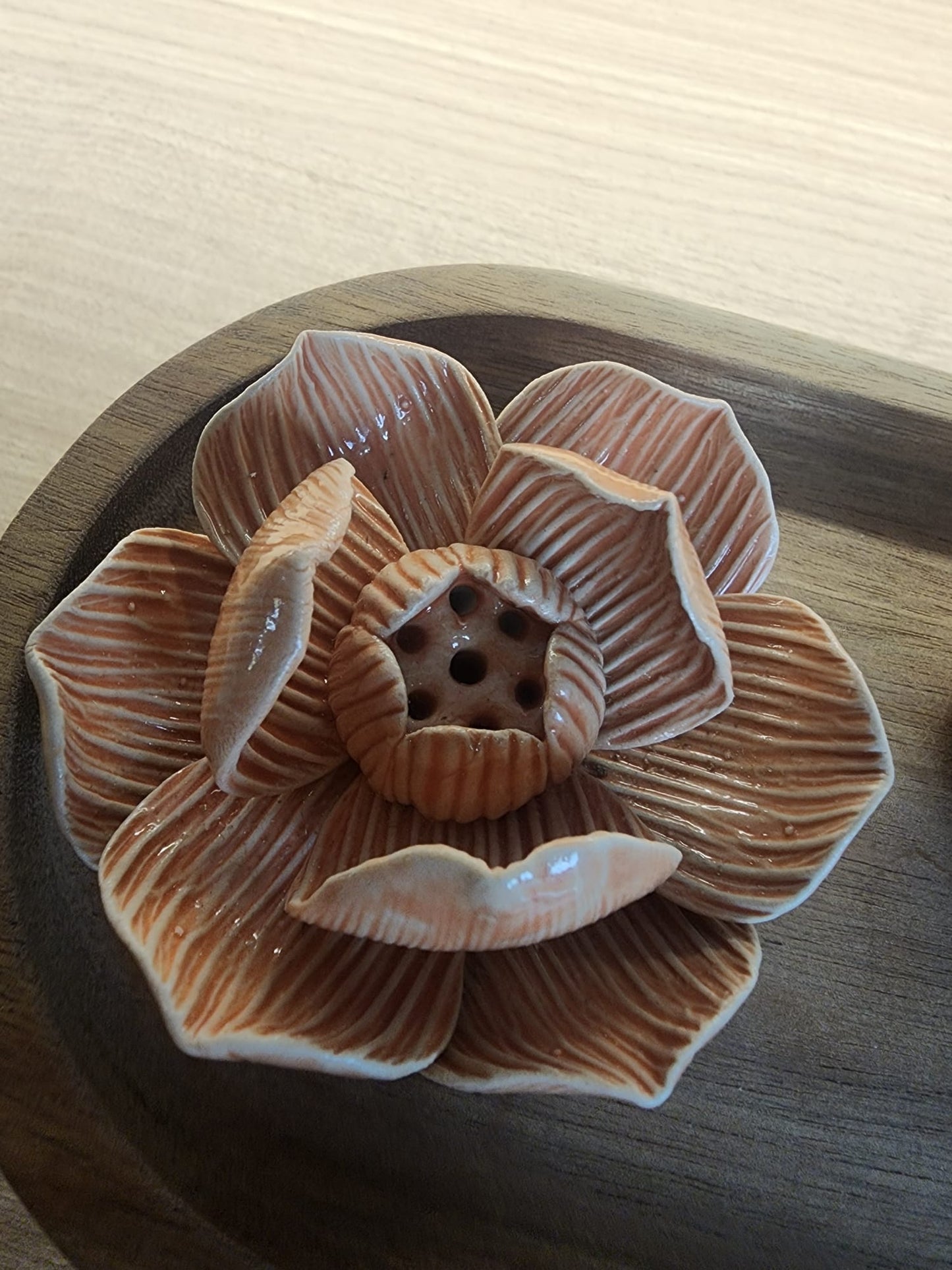 Wooden Incense Tray with Golden Buddha