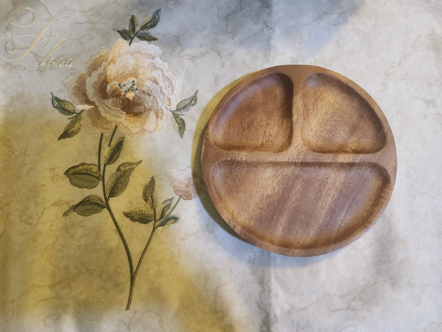 Luxury Walnut Wood 3-Compartment snacks serving Tray