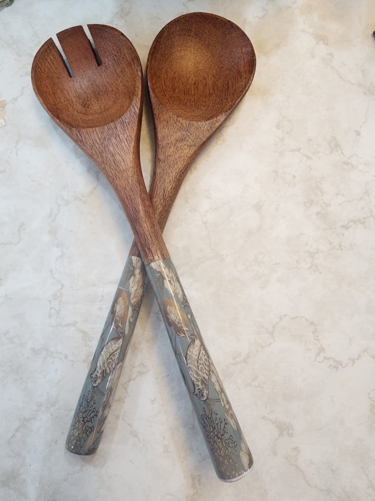 Meraki Wooden Serving Spoons Set-2 pcs