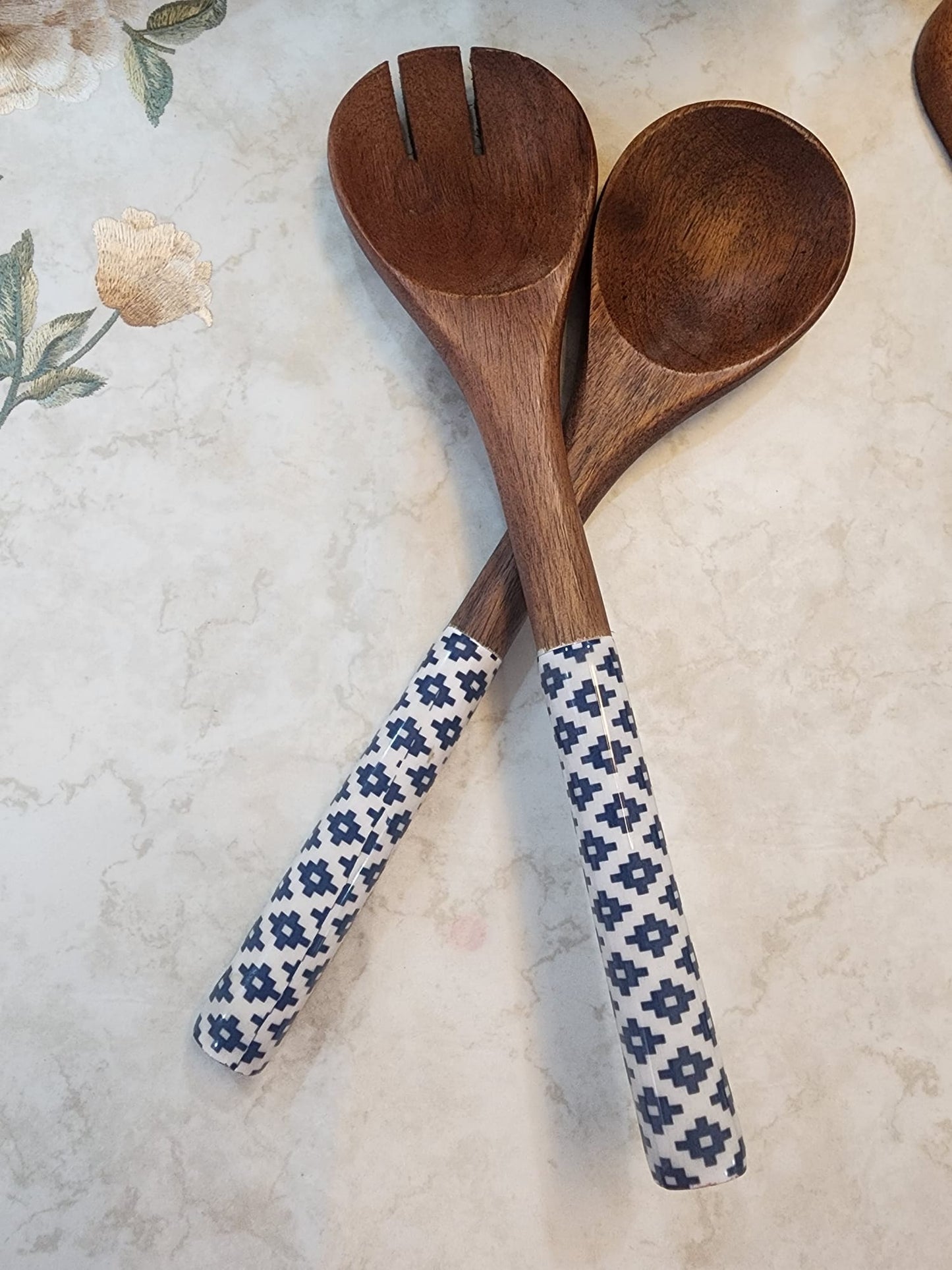 Meraki Wooden Serving Spoons Set-2 pcs