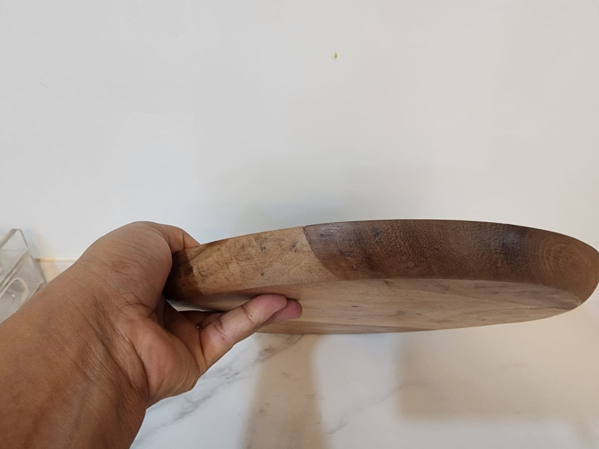 FEAWS “Prithvi” Series Large Natural Grain Acacia Wood Plates/Trays