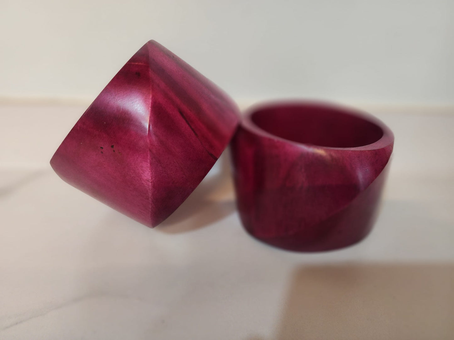 Mango Wood Big Cuff Bracelet Bangle Set of 2 pcs