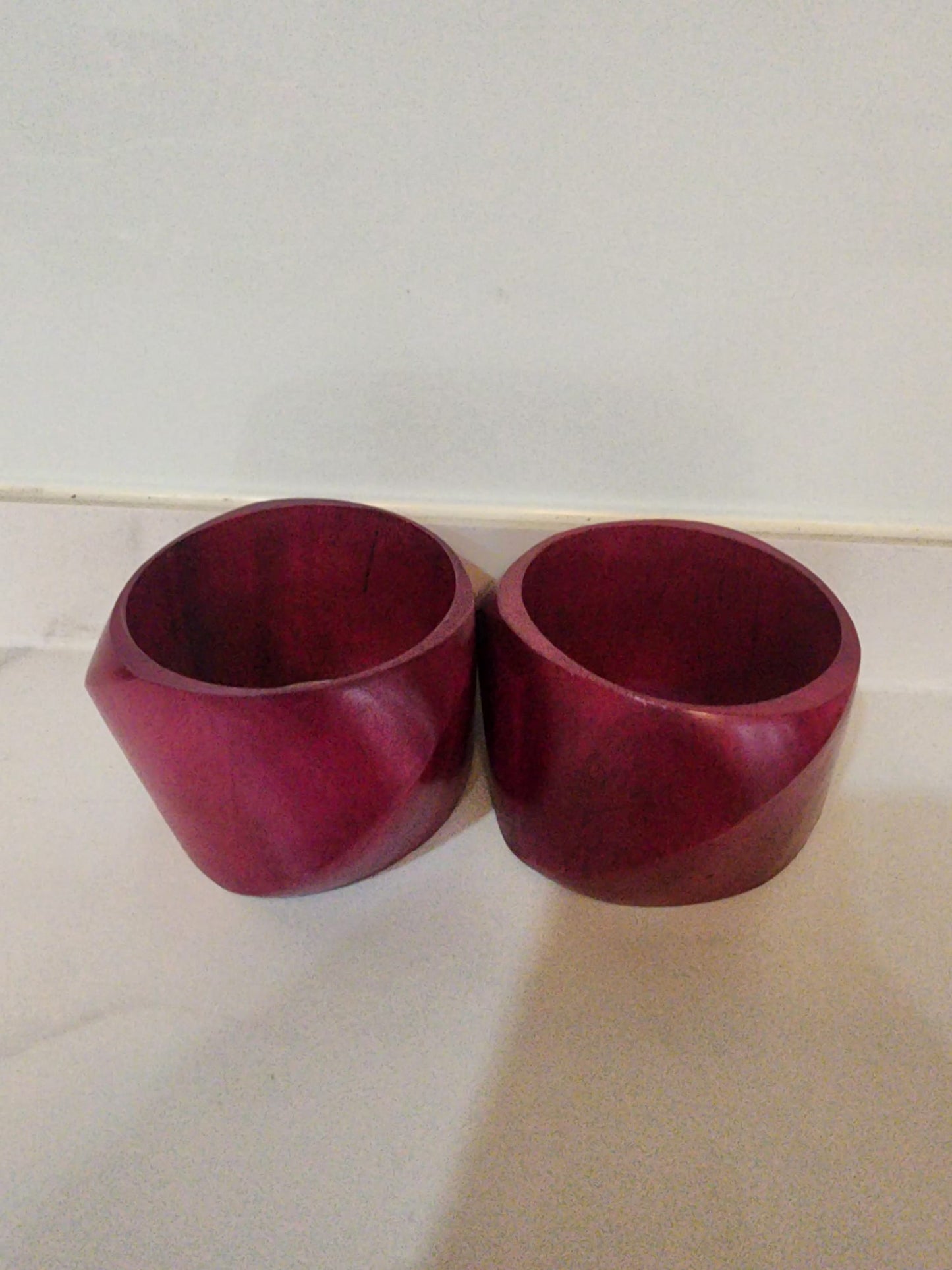 Mango Wood Big Cuff Bracelet Bangle Set of 2 pcs