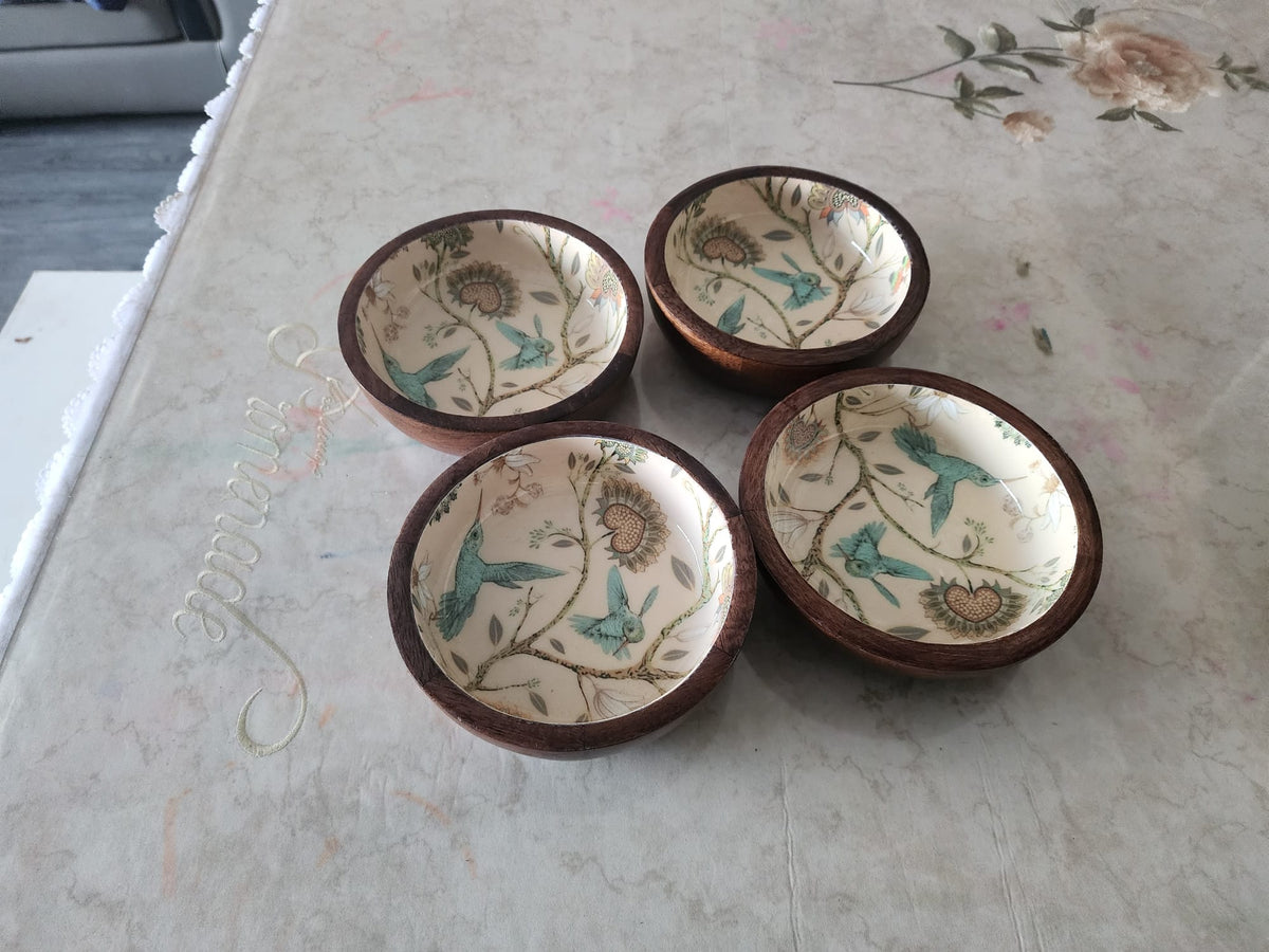 Botanical Bowl with Delicate Birds