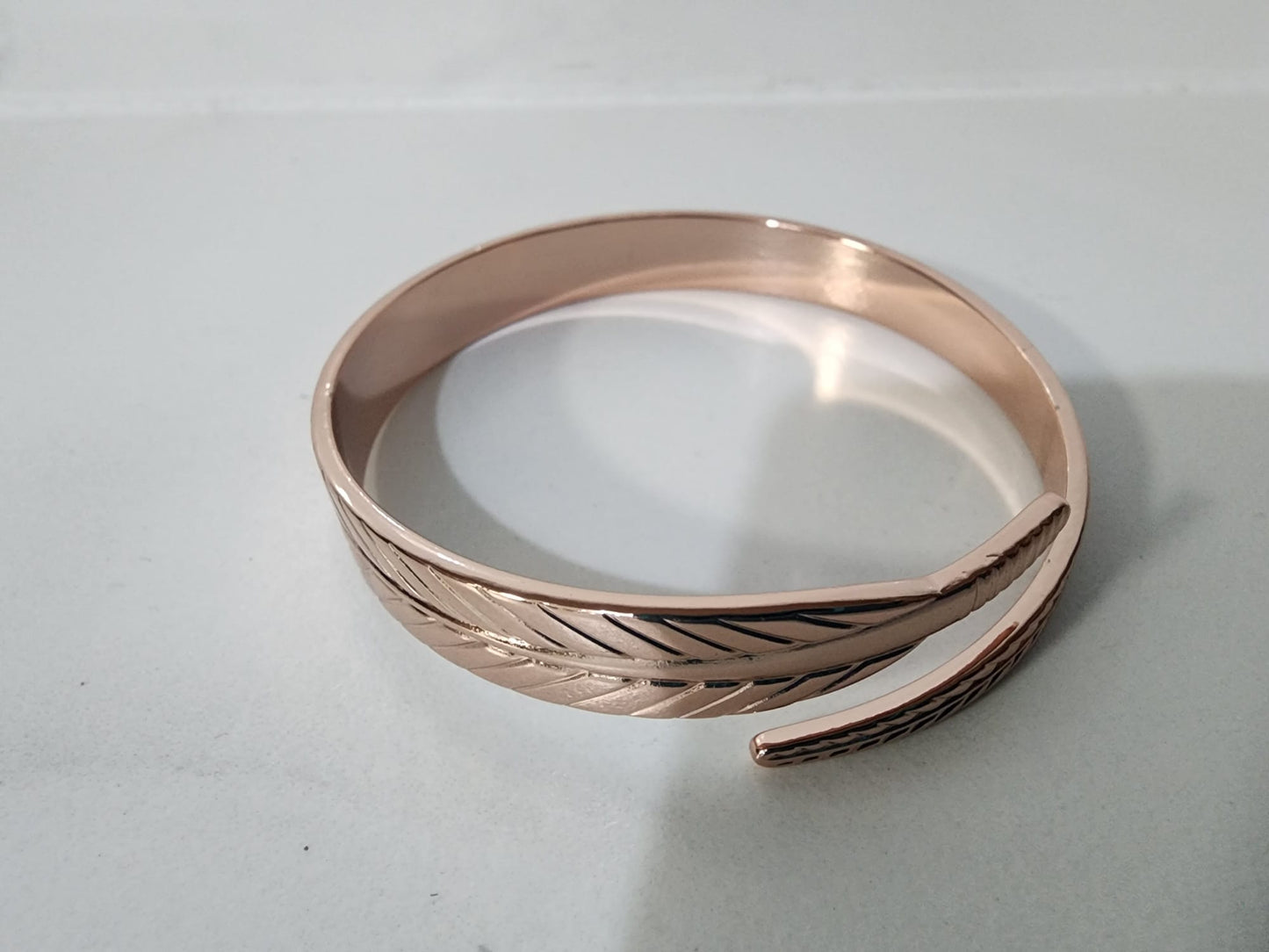 Vintage Copper Feather Wing Cuff Bracelet