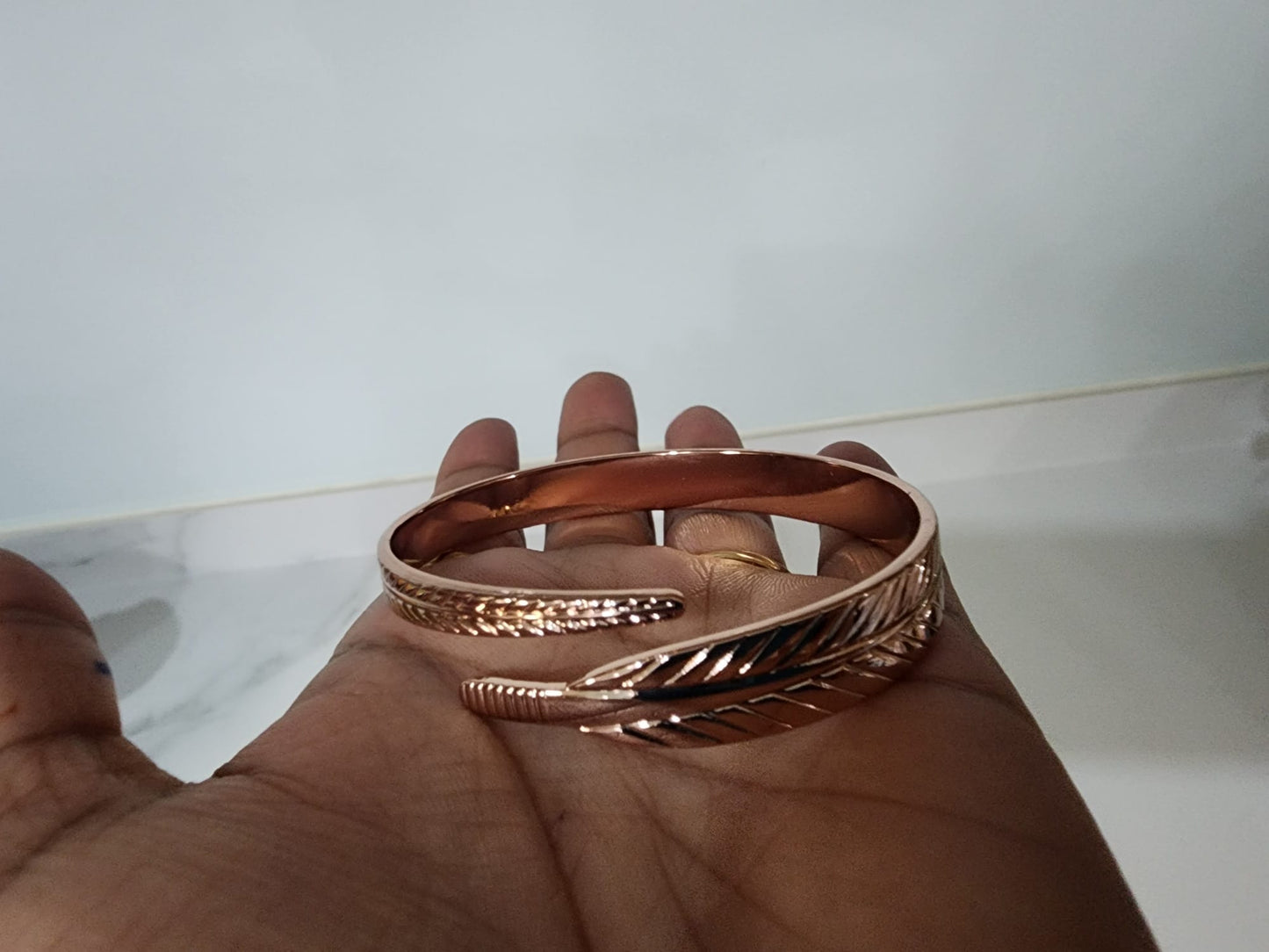 Vintage Copper Feather Wing Cuff Bracelet
