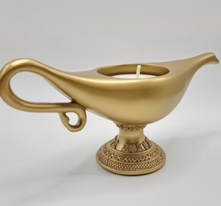 Aladdin Magic Lamp Candle Holder – Handmade Resin Decorative Ornament
