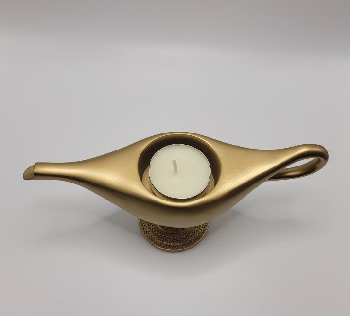 Aladdin Magic Lamp Candle Holder – Handmade Resin Decorative Ornament