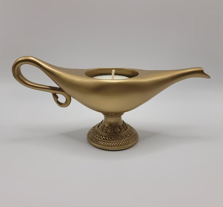 Aladdin Magic Lamp Candle Holder – Handmade Resin Decorative Ornament